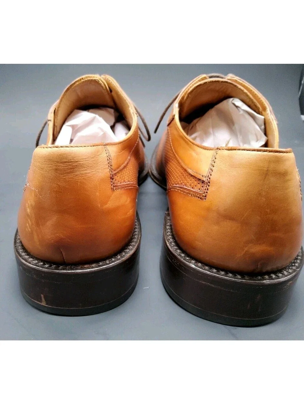 Pertini Leather Dress Shoes Square Toe Lace Up Brown 16686 Spain Men's Sz US 10
